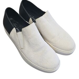 Free People B&W Pony Hair & Leather Slip on Shoes 38 Flaw